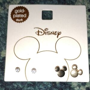 Disney Gold-Plated Mickey Mouse Stud Earrings